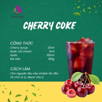 Syrup trái cây Pomona vị Cherry (Cherry Fruit Syrup) - Chai 1000ml 8 Cherry Coke
