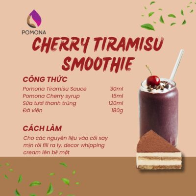 Syrup trái cây Pomona vị Cherry (Cherry Fruit Syrup) - Chai 1000ml 7 Cherry Tiramisu Smoothie