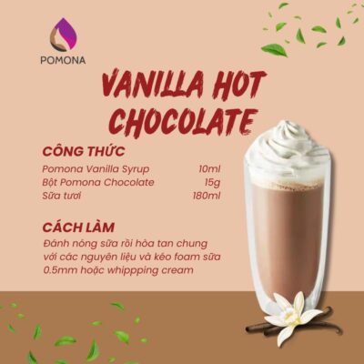 Bột pha chế Pomona vị Socola đen (Dark Cocolate Powder) - Bịch 800g 9 Vanilla Hot Chocolate