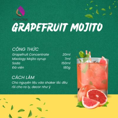 Mứt trái cây cô đặc Pomona vị Bưởi hồng (Grapefruit Concentrate) - Bình 1,2kg 13 GrapeFruit Mojito
