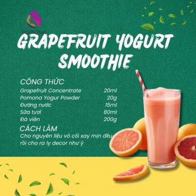 Mứt trái cây cô đặc Pomona vị Bưởi hồng (Grapefruit Concentrate) - Bình 1,2kg 14 GrapeFruit Yogurt Smoothie