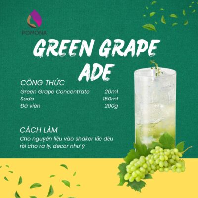 Mứt trái cây cô đặc Pomona vị Nho xanh (Green Grape Concentrate) - Bình 1,2kg 11 Green Grape Ade